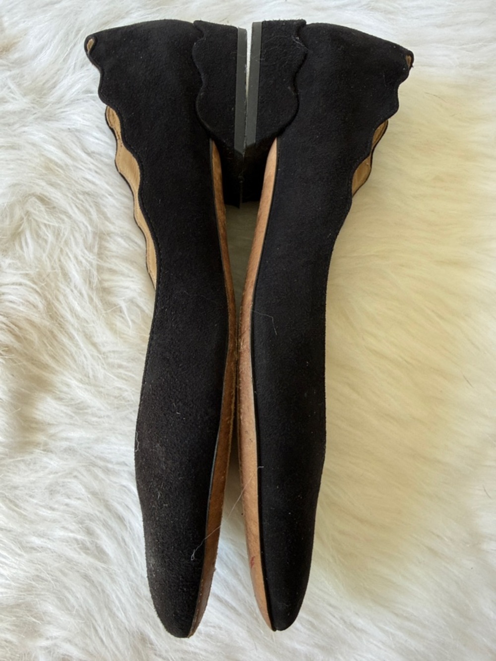 Chloe Black Pointed-Toe Suede Flats - Picture 7 of 9